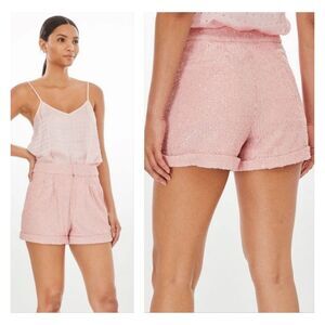 GENERATION LOVE Light Pink Belle Sequin Shorts, Sz M